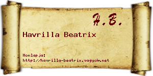 Havrilla Beatrix névjegykártya