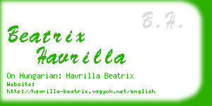 beatrix havrilla business card